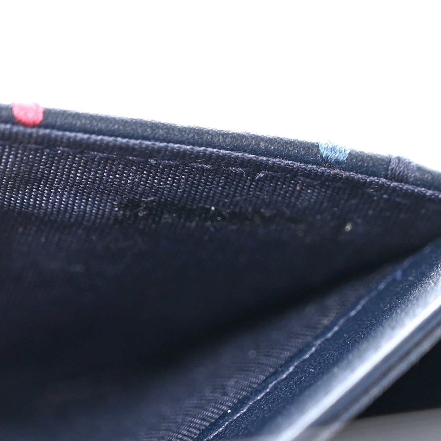 Lambskin Quilted Stitched Card Holder Blue Multicolor