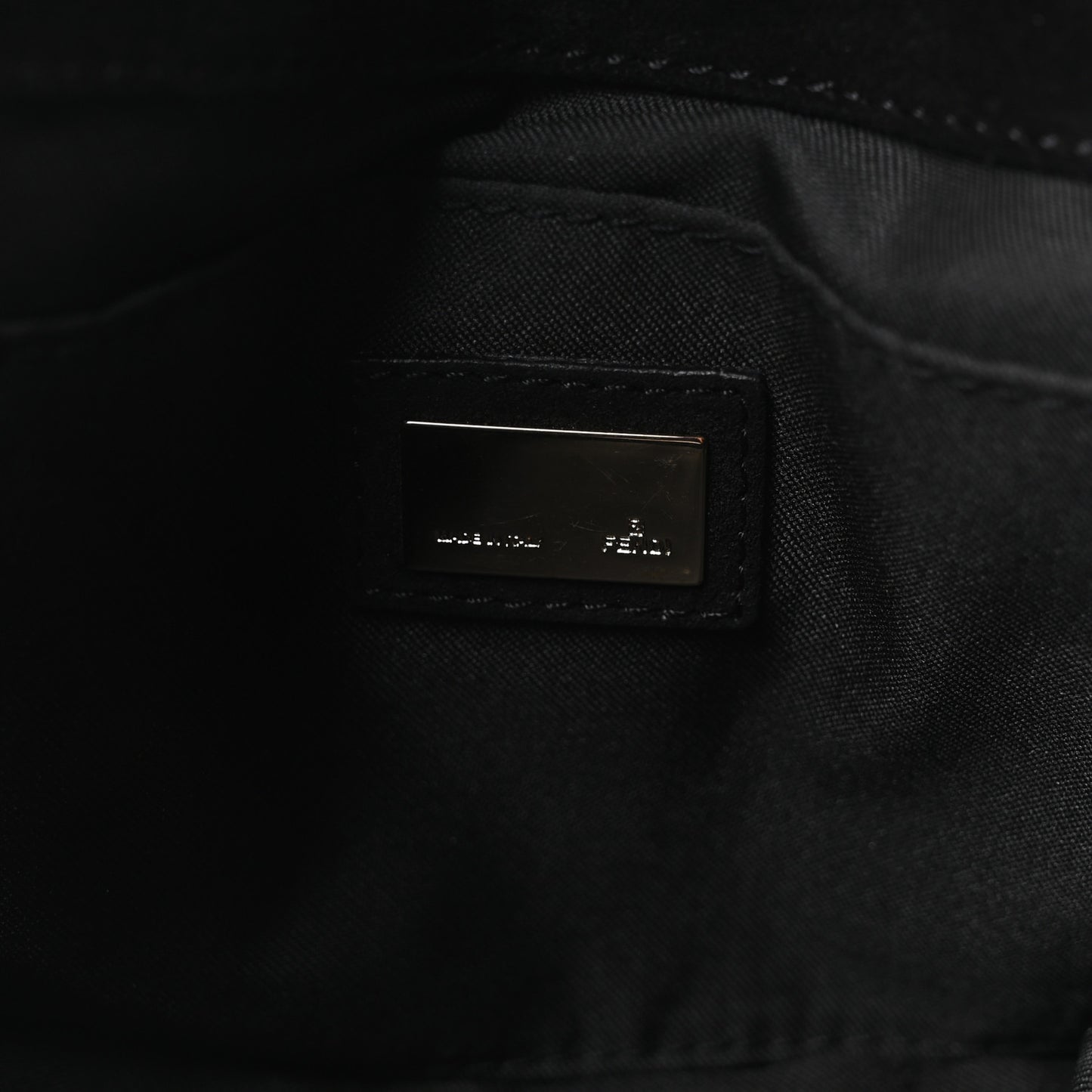 Suede Zucchino FF Shoulder Bag Black