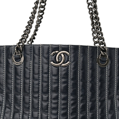 Chanel Lambskin Vertical Quilted Tote Navy 14 of 14