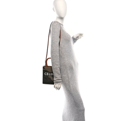 Celine Canvas Calfskin Mini Vertical Cabas Khaki 2 of 10