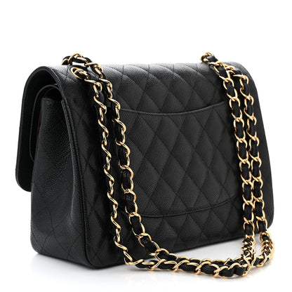 Chanel Caviar Quilted Jumbo Double Flap Black 3 of 11