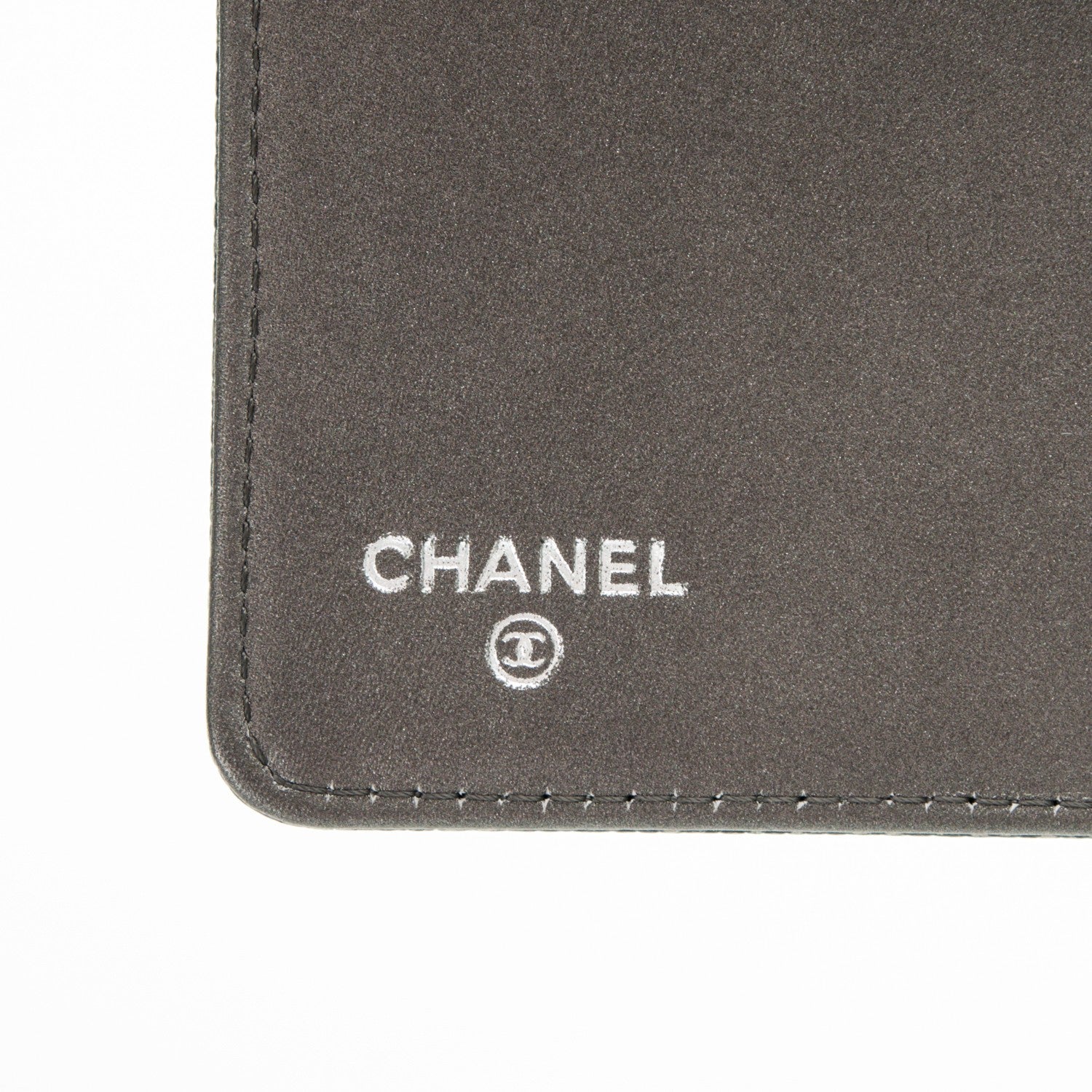Chanel Metallic Caviar Timeless CC Yen Wallet Dark Silver 6 of 8