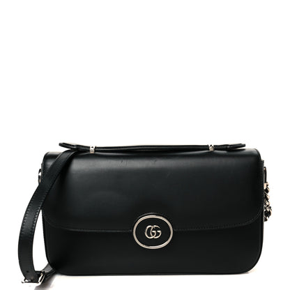 Gucci Senna Calfskin Petite GG Top Handle Shoulder Bag Black 1 of 11