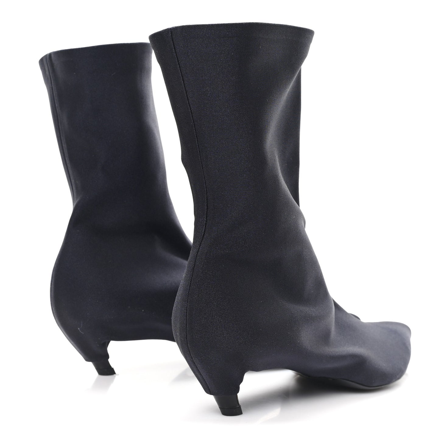 Jersey Crepe Pointed Toe Knife Booties 40 Black