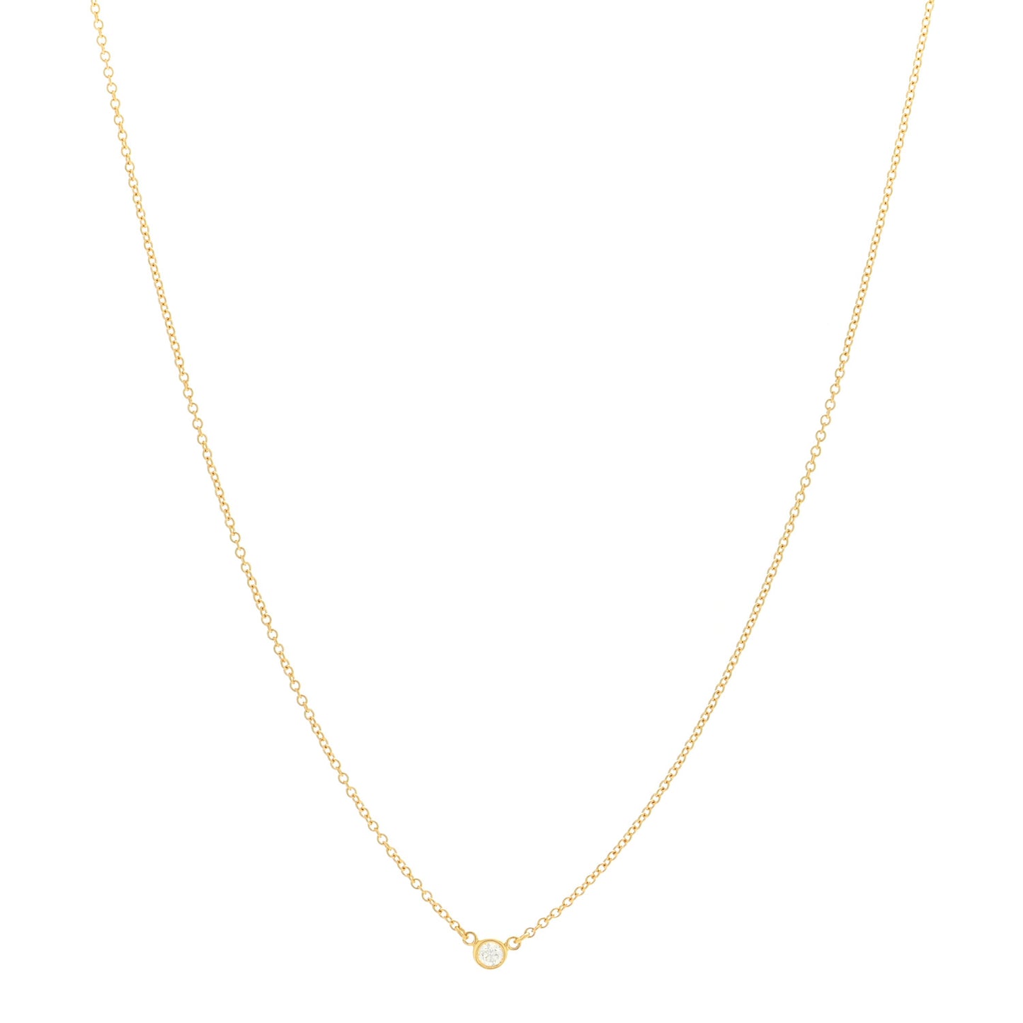18K Yellow Gold Diamond .08ct Elsa Peretti Diamonds by the Yard Pendant Necklace