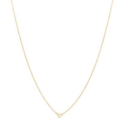 Tiffany 18K Yellow Gold Diamond .08ct Elsa Peretti Diamonds by the Yard Pendant Necklace 1 of 4