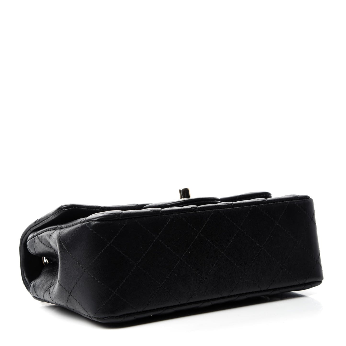 Lambskin Quilted Mini Rectangular Flap Black