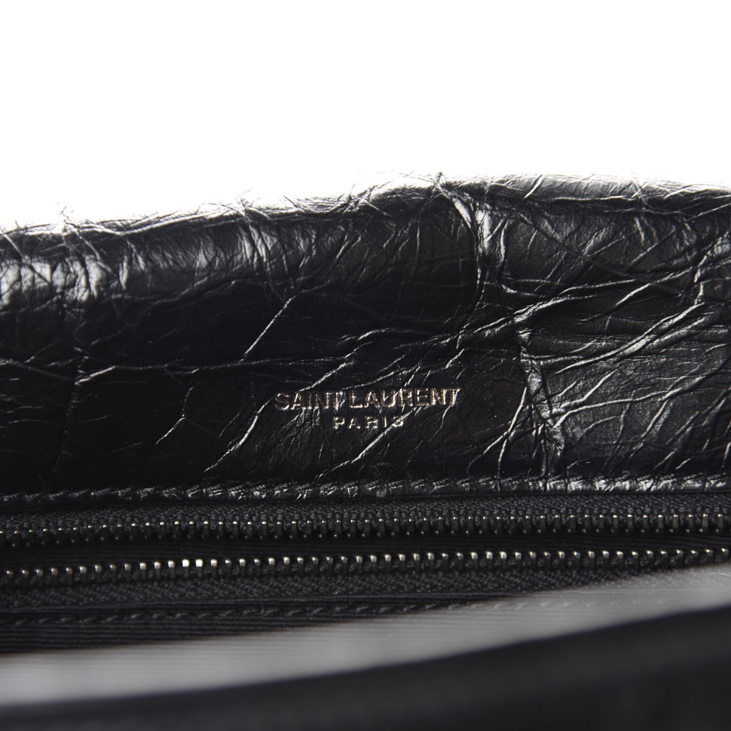 Saint Laurent Crinkled Calfskin Matelasse Monogram Medium Niki Chain Satchel Black 9 of 11