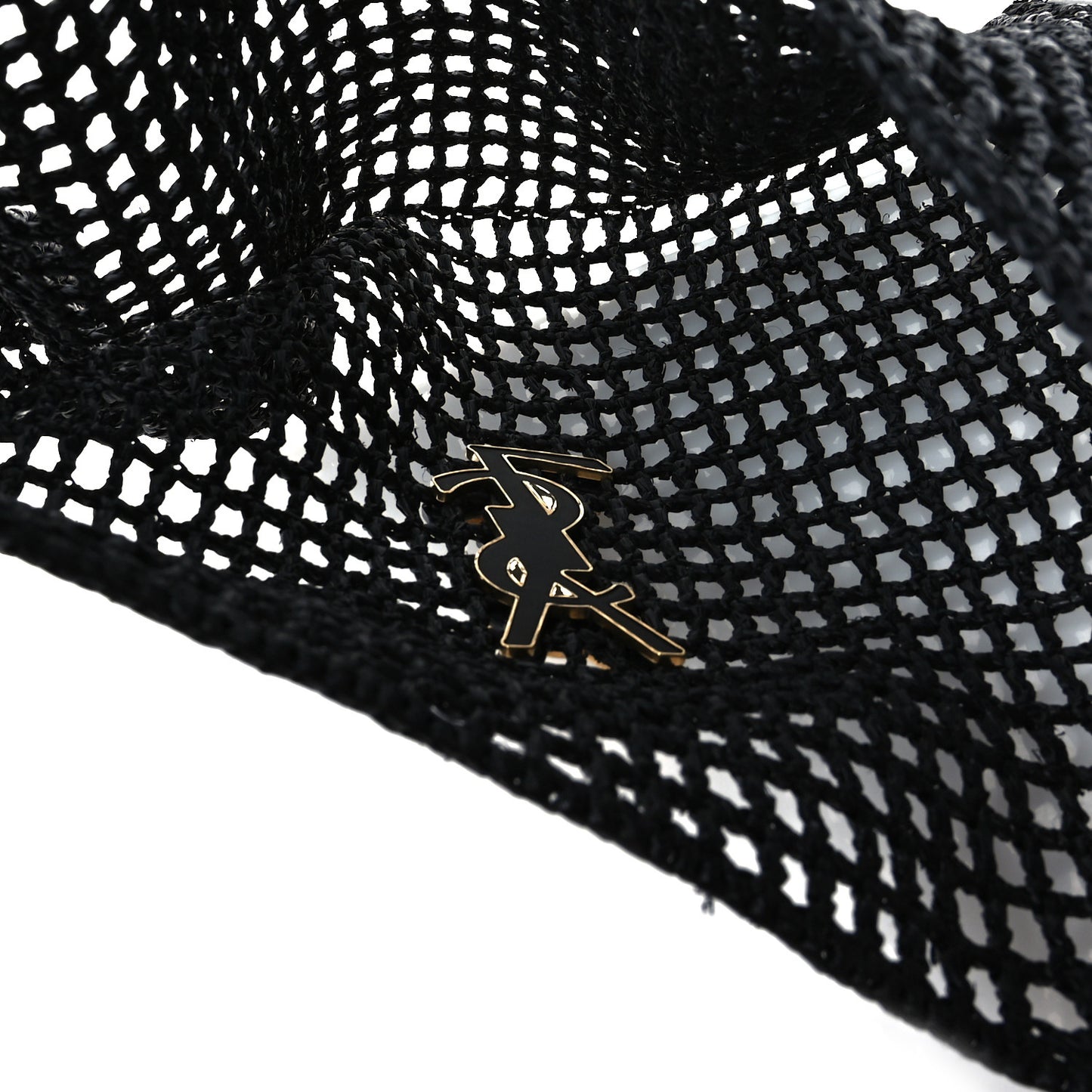 Raffia Calfskin Oxalis Shoulder Bag Black
