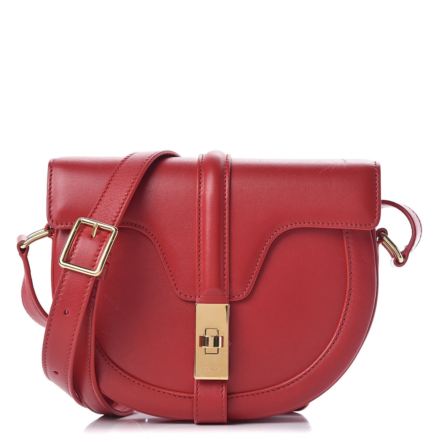 Satinated Calfskin Besace Small 16 Red