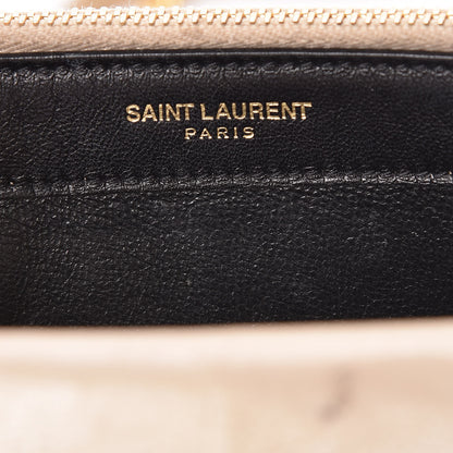 Saint Laurent Metallic Fabric Monogram Envelope Chain Wallet Light Gold 6 of 18