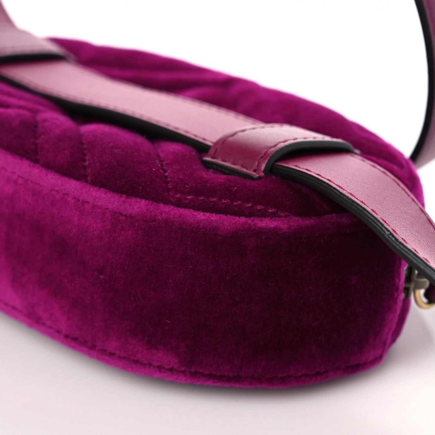 Velvet Matelasse GG Marmont Belt Bag Fuchsia 85 34 Violet Cyclamen