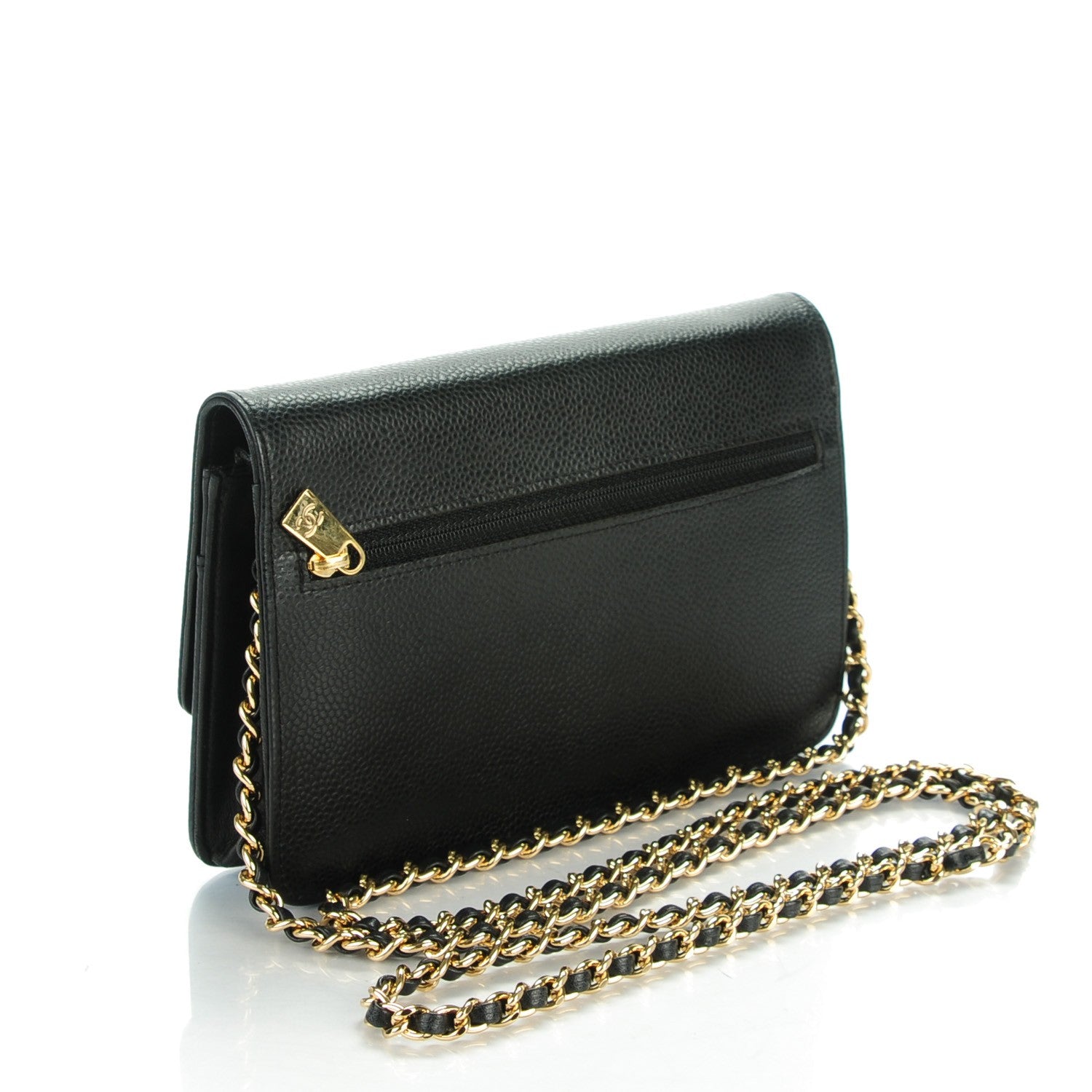 Chanel Caviar Timeless CC Wallet On Chain WOC Black 3 of 8