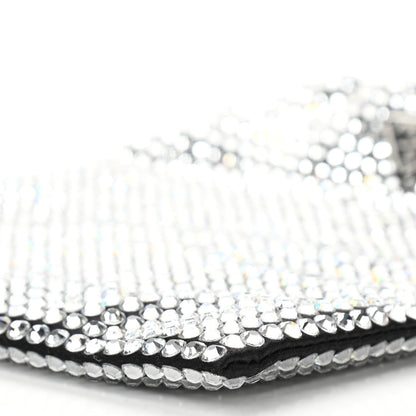 Prada Satin Crystal Metal Triangle Logo Chain Crossbody Handbag Cristal 10 of 10