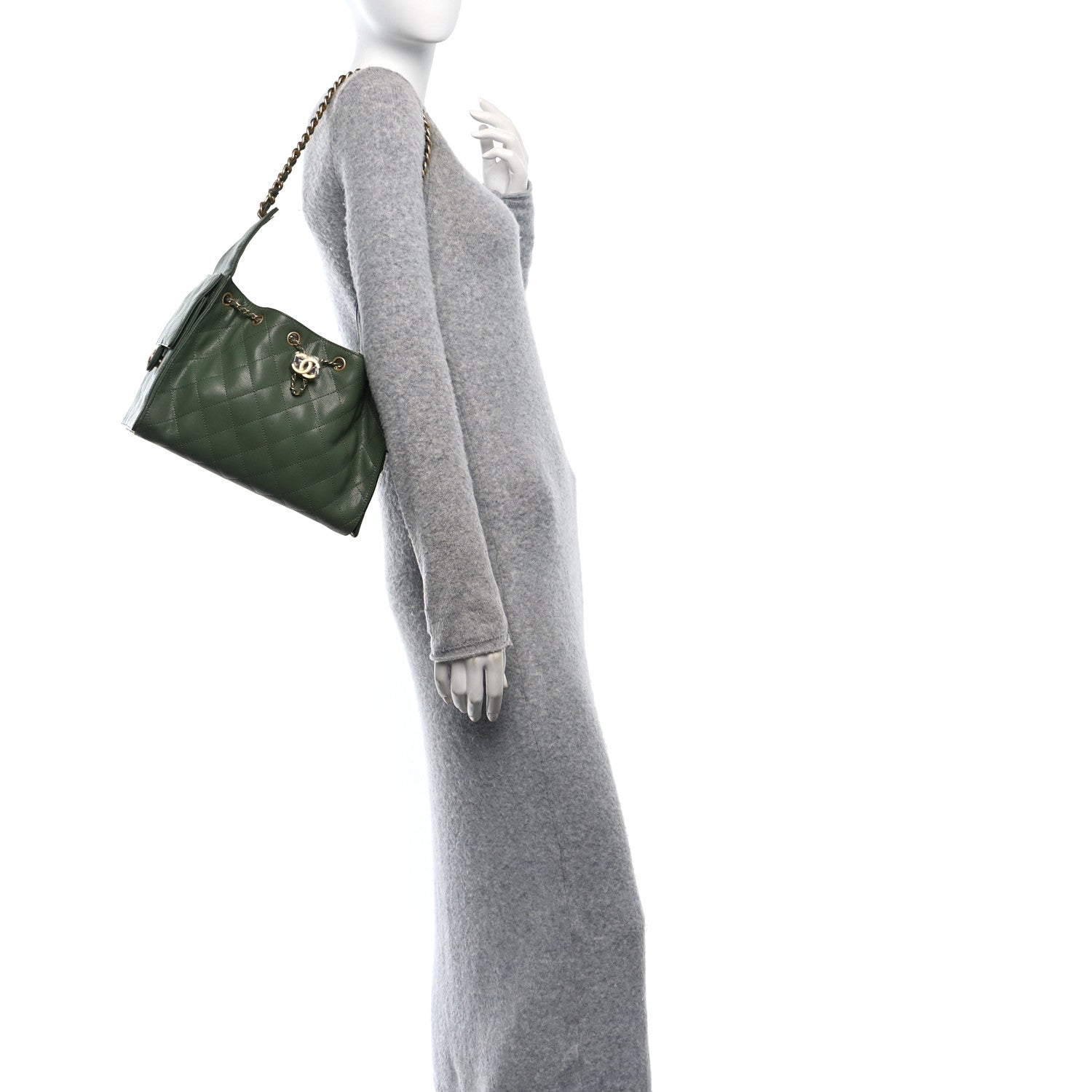 Chanel Caviar Quilted Small Chanel 25 Handbag Khaki 3 of 10