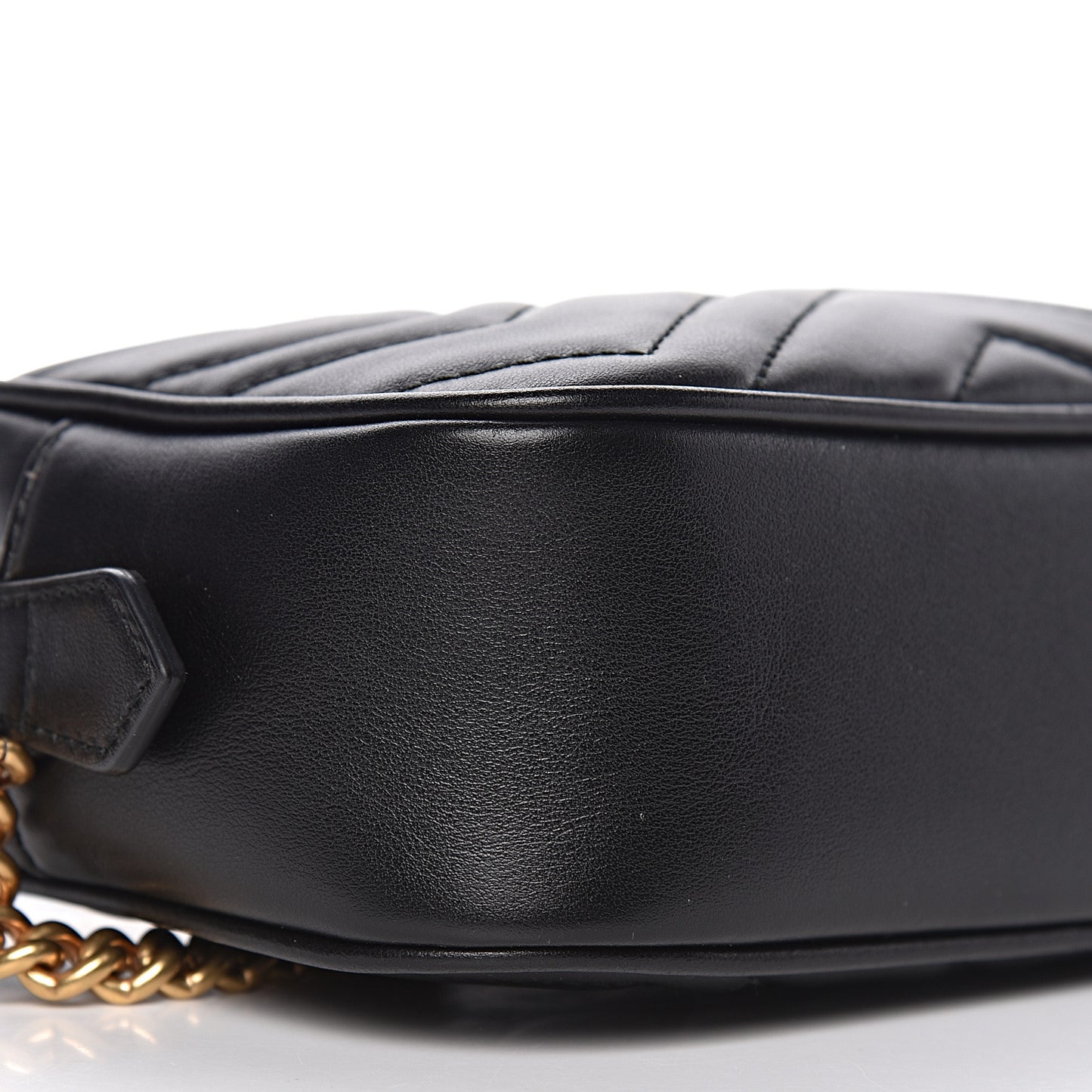 Calfskin Matelasse Mini GG Marmont Chain Shoulder Bag Black