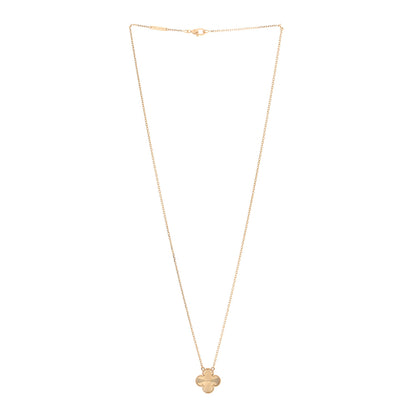 Van Cleef & Arpels 18K Yellow Gold Guilloche Vintage Alhambra Pendant Necklace 3 of 5