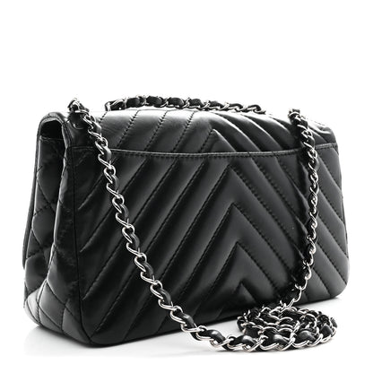 Chanel Lambskin Surpique Chevron Medium Single Flap Black 3 of 10
