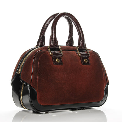Louis Vuitton Suede Stamped Havane Bowler PM Brun 3 of 17