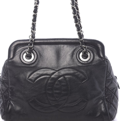 Chanel Calfskin Quilted CC Framed Bag Black 10 of 10