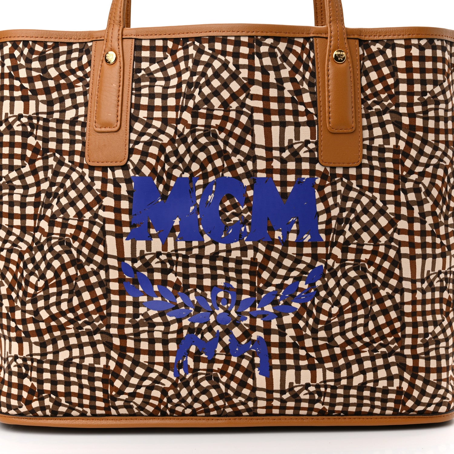 MCM Visetos Medium Liz Reversible Shopper Tote Cognac 12 of 16