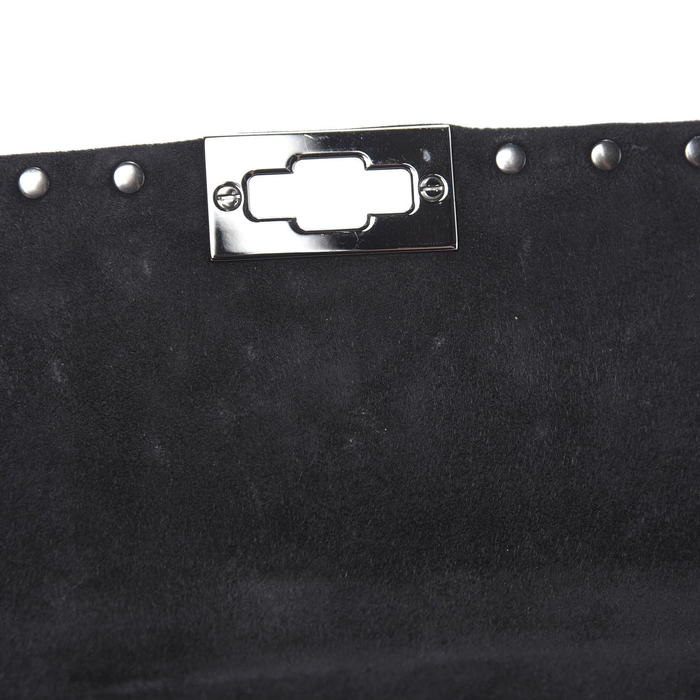 Craquele Nappa Medium Rockstud Spike Shoulder Bag Black