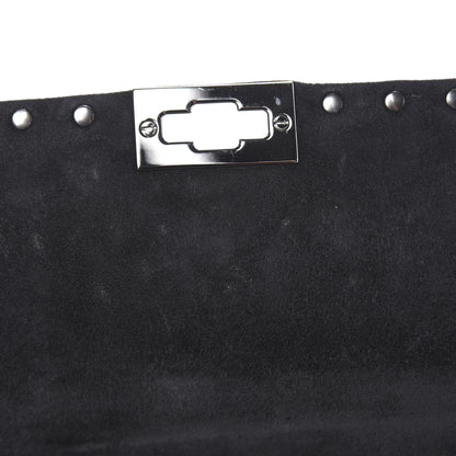 Valentino Garavani Craquele Nappa Medium Rockstud Spike Shoulder Bag Black 6 of 9
