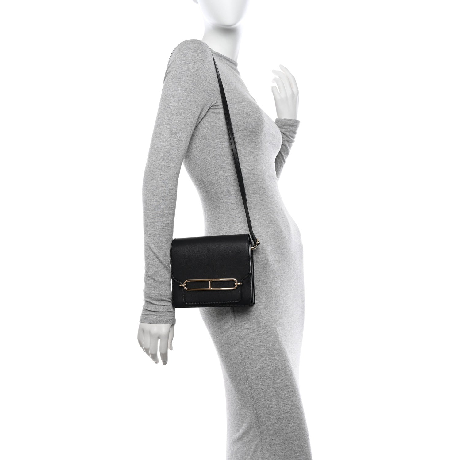 Hermes Evergrain Mini Sac Roulis Black 2 of 10