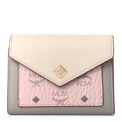 MCM Visetos Mini Love Letter Flap Wallet Pink Beige 1 of 7