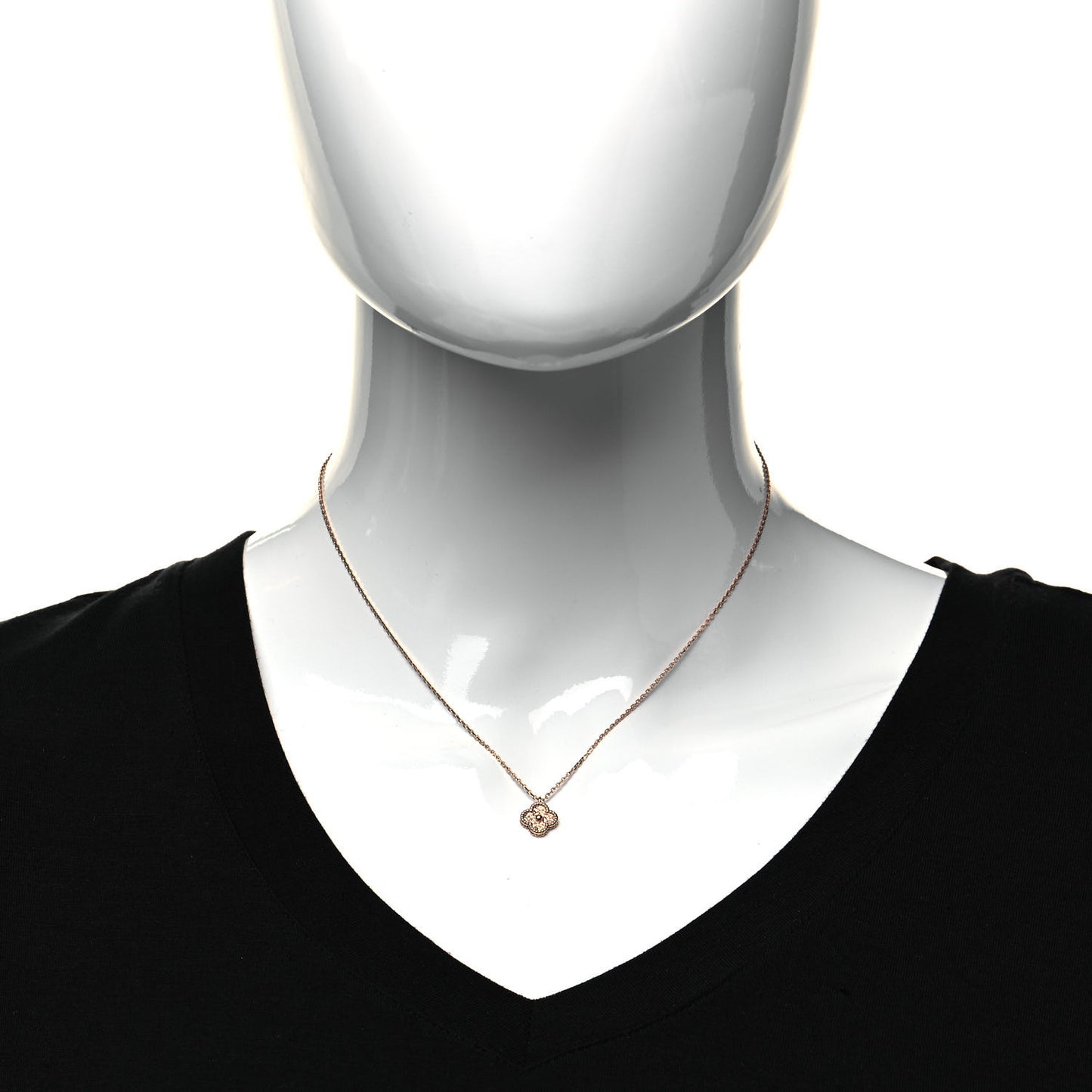 18K Rose Gold Sweet Alhambra Pendant Necklace