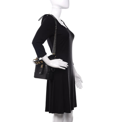 Chanel Calfskin Crocodile Embossed Small Gabrielle Cocodile Hobo Black 2 of 10