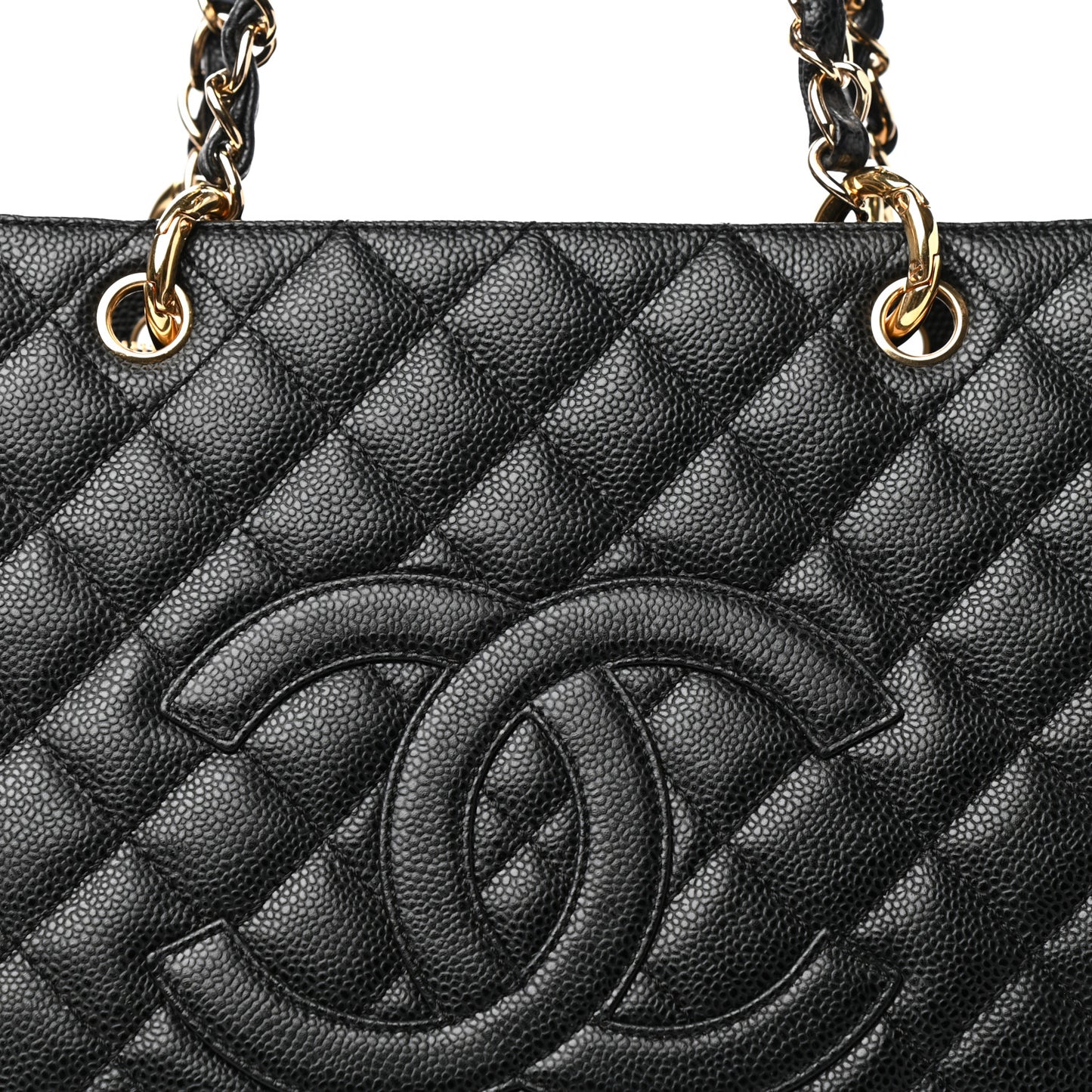 Caviar Quilted Grand Shopping Tote GST Black