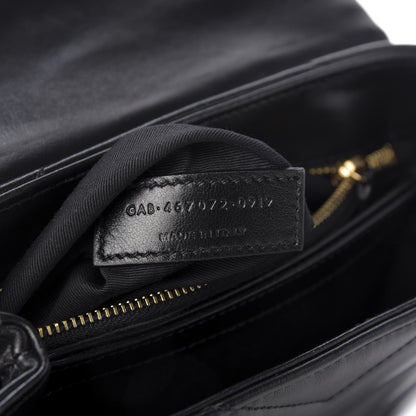 Saint Laurent Calfskin Y Quilted Monogram Toy Loulou Crossbody Bag Black 9 of 9