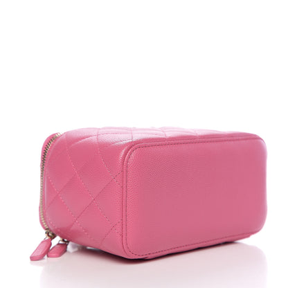 Chanel Caviar Quilted Small Vanity Case With Chain Pink 3 of 10