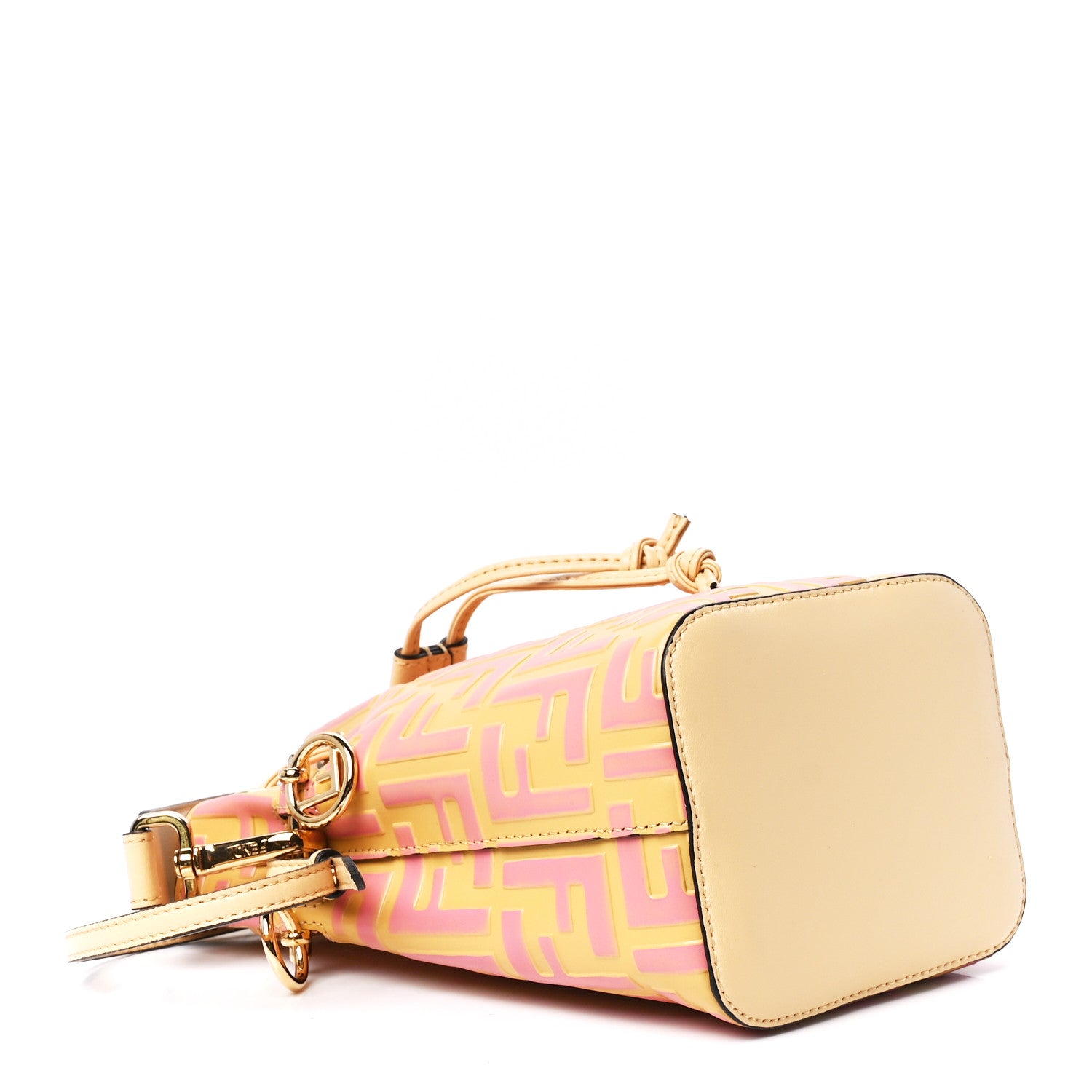 Fendi Vitello Liberty F is Fendi Bi-Color FF 1974 Embossed Mini Mon Tresor Bucket Bag Savana Lollypop 4 of 13