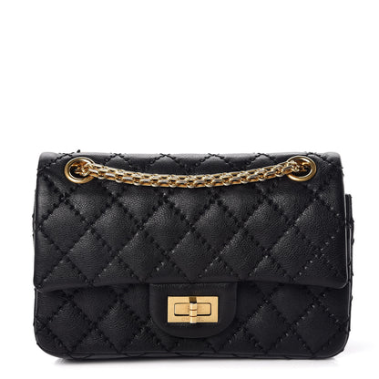 Chanel Calfskin Double Stitch 2.55 Reissue 224 Flap Black 1 of 9