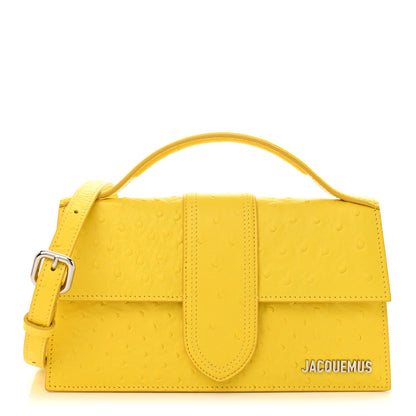 Jacquemus Calfskin Ostrich Embossed Le Grand Bambino Yellow 1 of 10