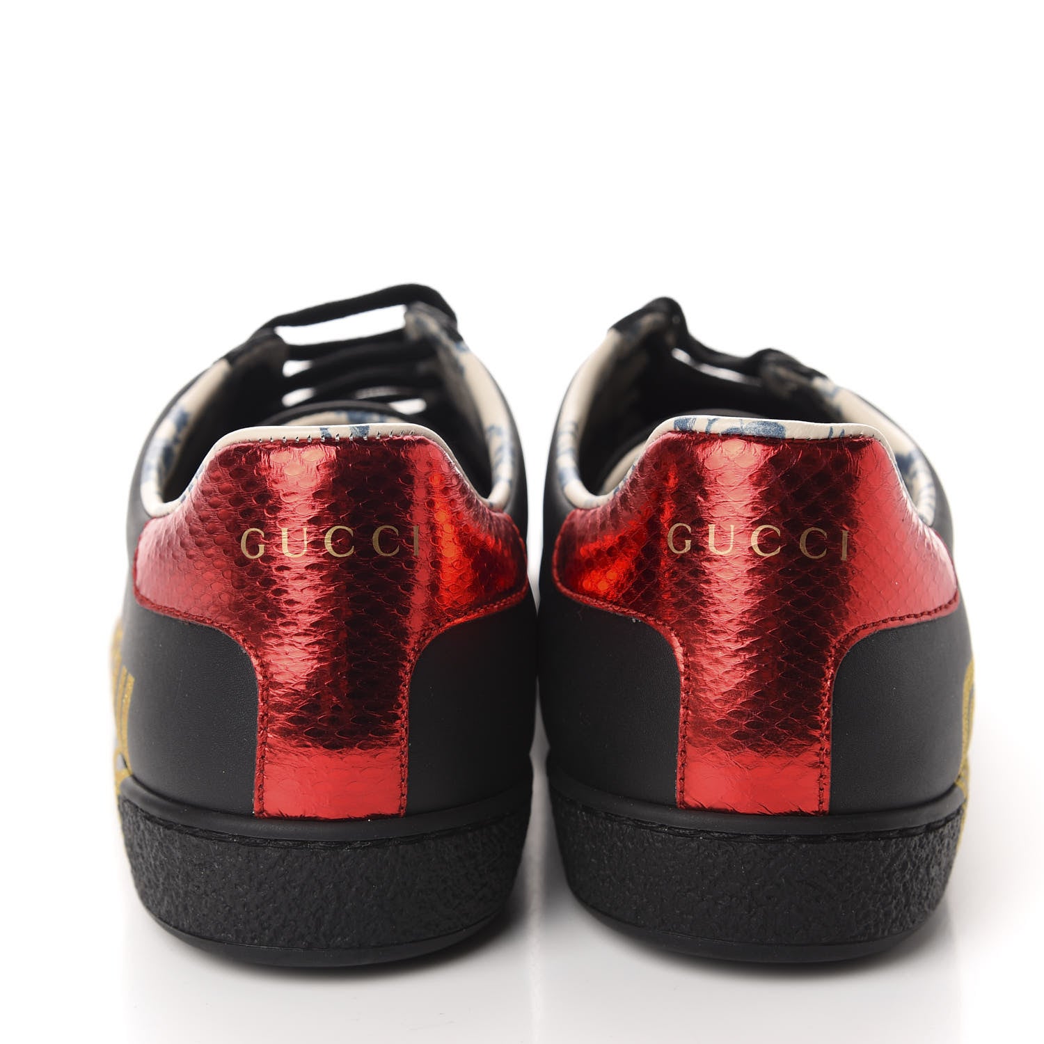 Gucci X SEGA Calfskin Ayers Web Guccy Womens Ace Sneakers 39 Black 5 of 10