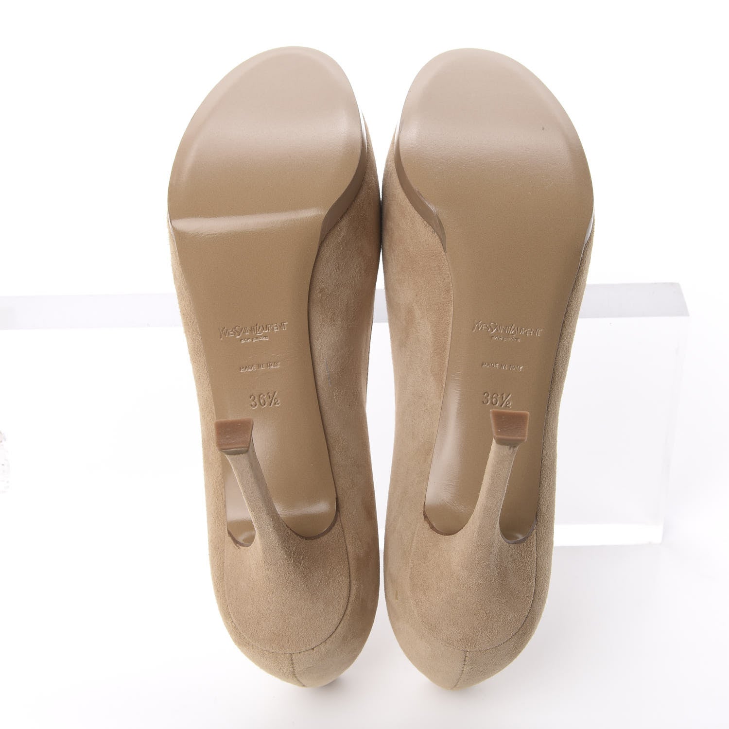 Saint Laurent Suede Tribtoo 105 Platform Pumps 36.5 Beige 6 of 11