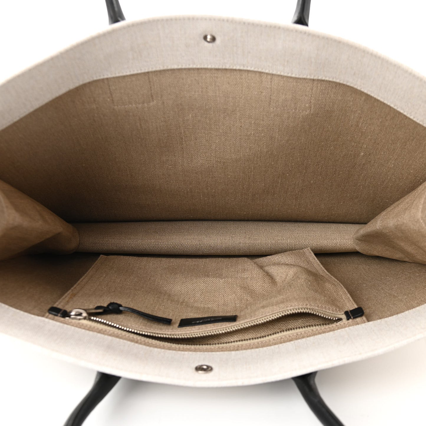 Linen Calfskin Rive Gauche Tote Optic White
