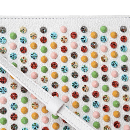Christian Louboutin Calfskin Empire Spikes Loubiposh Clutch White Multi 9 of 9