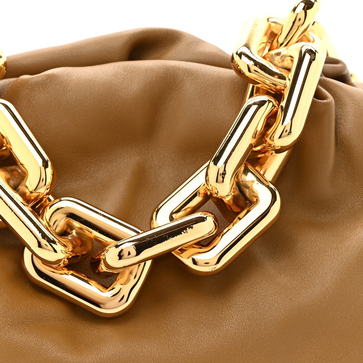 Bottega Veneta Calfskin The Pouch Chain Cammello 8 of 10