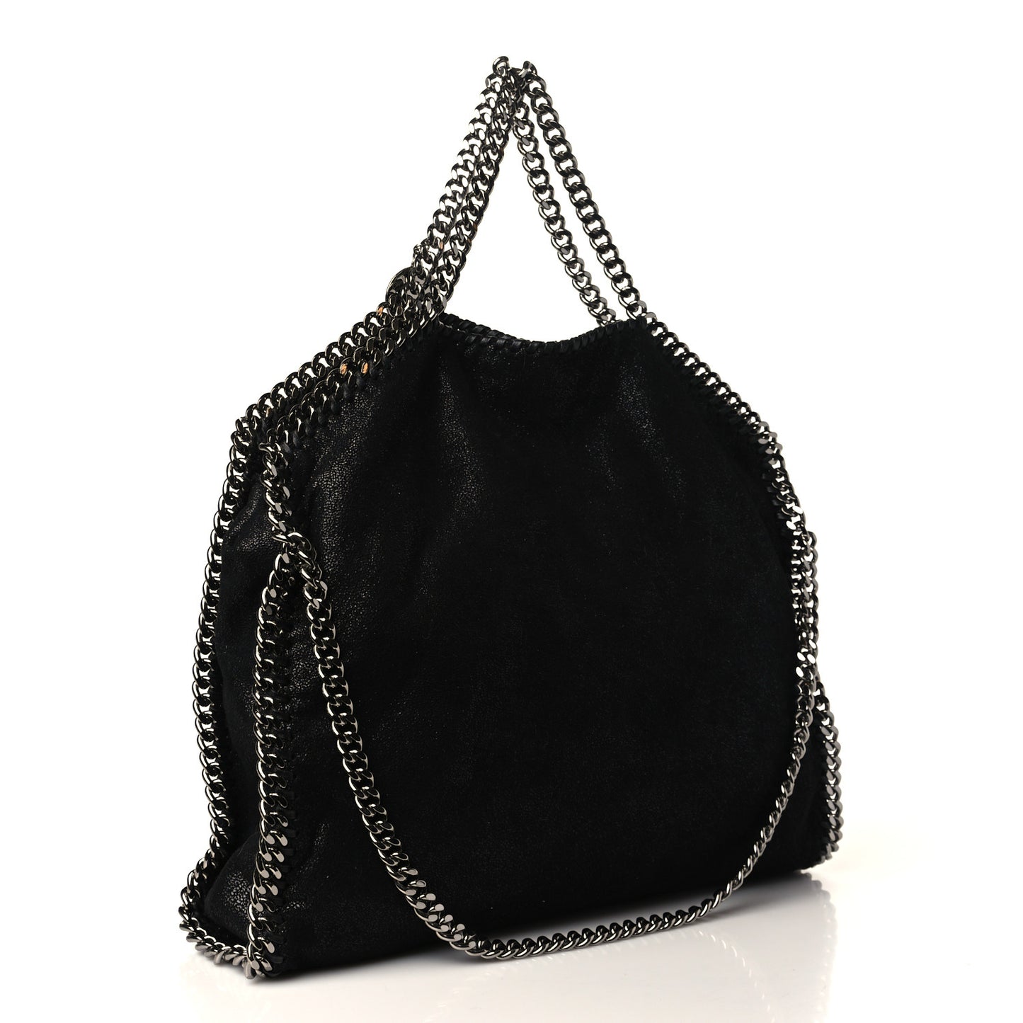 Shaggy Deer Small Falabella Fold Over Tote Black
