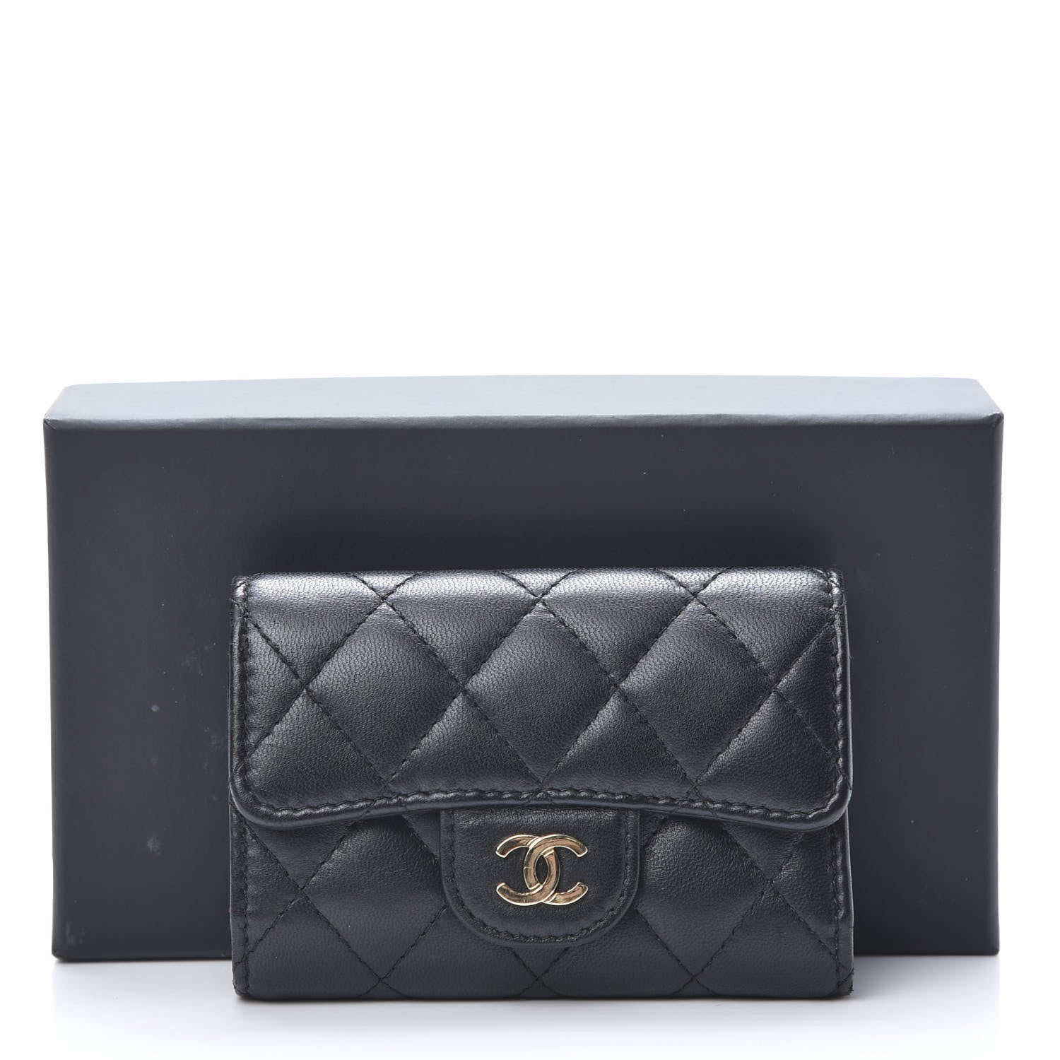 Chanel Lambskin Quilted 4 Key Holder Black 8 of 8