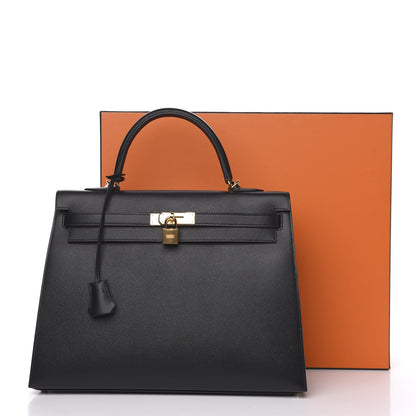 Hermes Epsom Kelly Sellier 35 Black 10 of 10