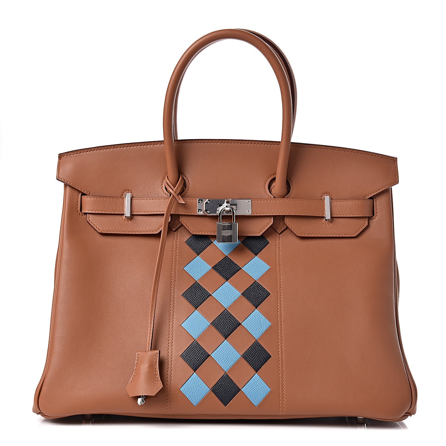 Hermes Swift Epsom Tressage Birkin 35 Gold Bleu du Nord Bleu Indigo 1 of 33