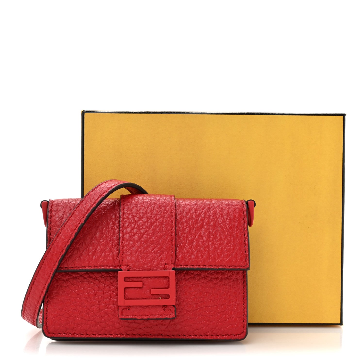Fendi Cuoio Romano Monochrome Micro Flat Baguette Fuoco 15 of 15