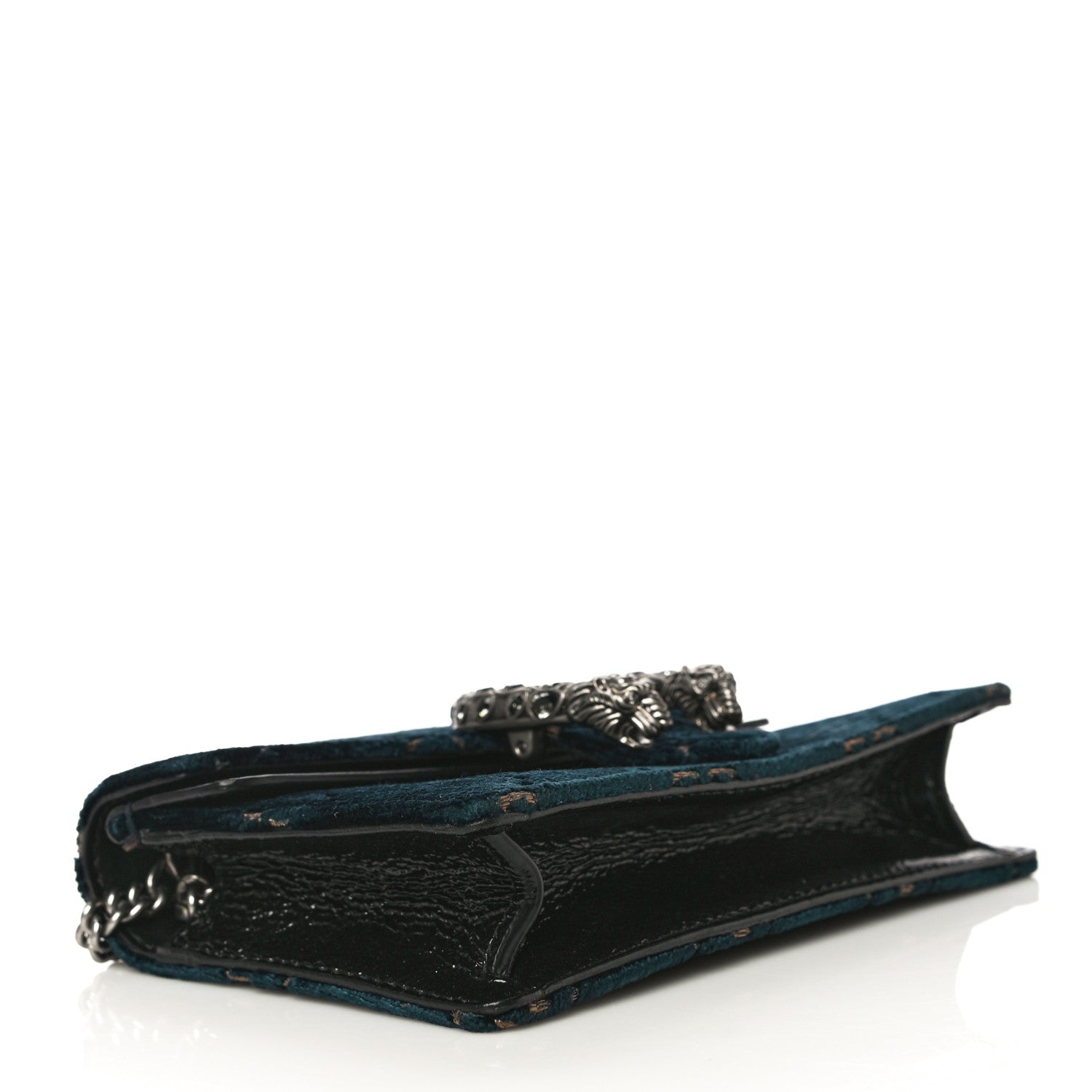 Gucci Velvet GG Monogram Super Mini Dionysus Shoulder Bag Blue Beige Black 4 of 11