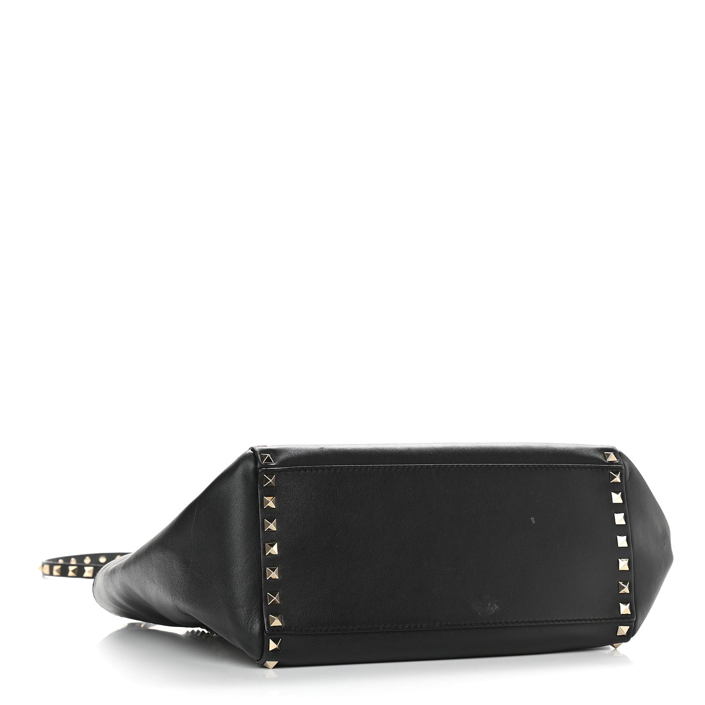 Vitello Rockstud Double Handle Tote Black