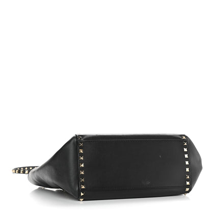 Valentino Garavani Vitello Rockstud Double Handle Tote Black 4 of 16